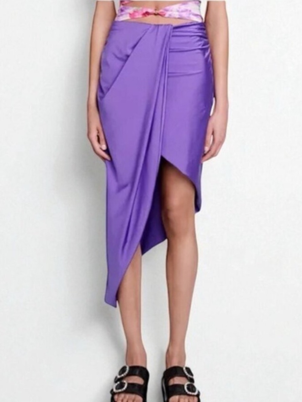 Maje Asymmetrical Drape Skirt